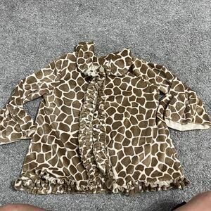 Lolly Wolly Doodle Girls Giraffe Fleece Jacket size 8
